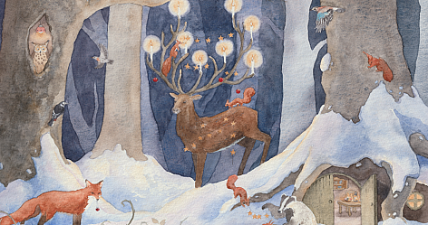 Gemalte Winterlandschaft