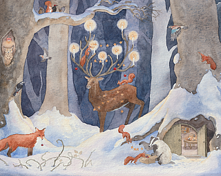 Gemalte Winterlandschaft